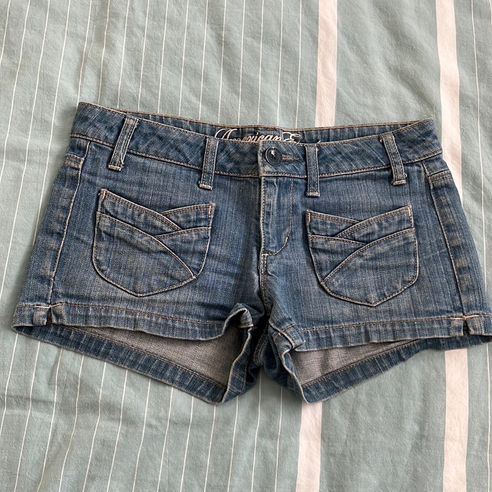 American Eagle denim short shorts size 0